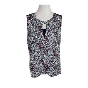 41Hawthorn Floral Wrap Tank Blue size Medium Petite